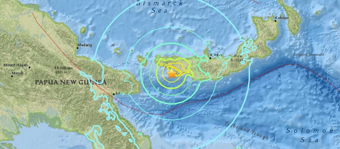 Πολύ ισχυρή σεισμική δόνηση 7,6 Ρίχτερ στην Παπούα Νέα Γουινέα